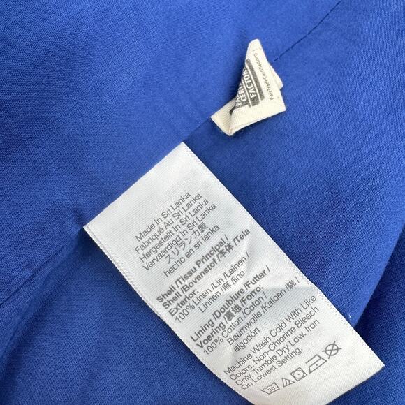 Madewell Double Breasted Crossover Blazer in 100% Linen in Bluestone Small - Picture 7 of 9